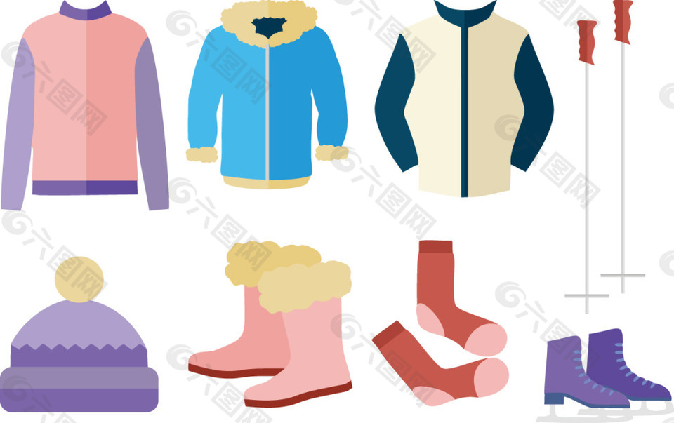 扁平冬季服飾素材產(chǎn)品工業(yè)素材免費(fèi)下載(圖片編號(hào):8681.